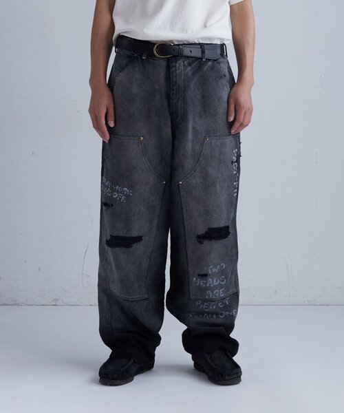 WHO'S WHO gallery(フーズフーギャラリー)の「【FromVintage】 落書きダックダブルニーパンツ(その他パンツ・メンズ・ブラック/ベージュ・FREE)」の1枚目の写真
