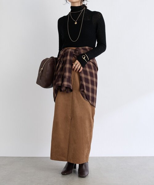 RIVE DROITE（リヴドロワ）の「【柔らかく滑らかな肌触り】カシミヤ混ウールシアータートルニット（ニット/セーター・レディース・ブラック/グレー/オフホワイト・FREE）」の17枚目の写真