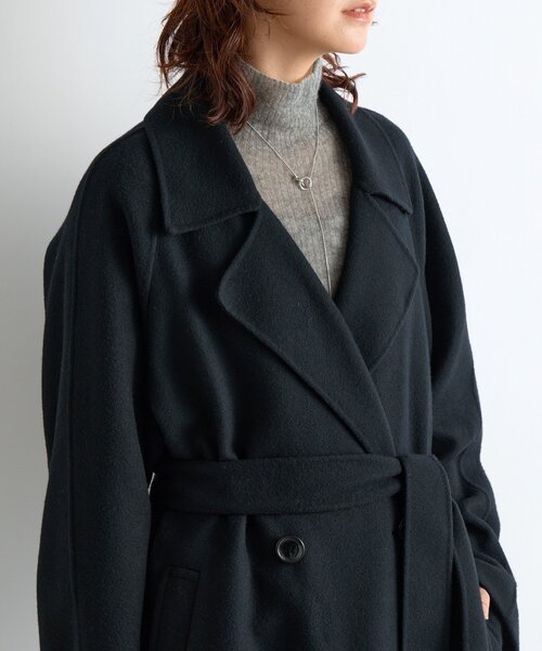 RIVE DROITE（リヴドロワ）の「【柔らかく滑らかな肌触り】カシミヤ混ウールシアータートルニット（ニット/セーター・レディース・ブラック/グレー/オフホワイト・FREE）」の11枚目の写真