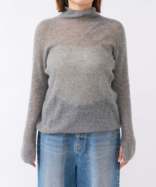 RIVE DROITE（リヴドロワ）の「【柔らかく滑らかな肌触り】カシミヤ混ウールシアータートルニット（ニット/セーター・レディース・ブラック/グレー/オフホワイト・FREE）」の6枚目の写真