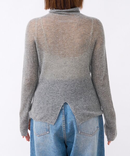 RIVE DROITE（リヴドロワ）の「【柔らかく滑らかな肌触り】カシミヤ混ウールシアータートルニット（ニット/セーター・レディース・ブラック/グレー/オフホワイト・FREE）」の10枚目の写真