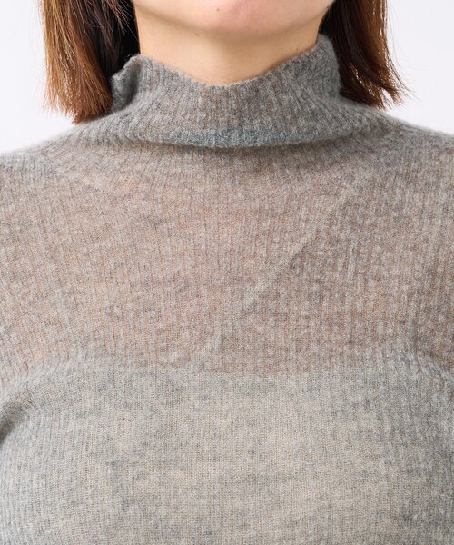 RIVE DROITE（リヴドロワ）の「【柔らかく滑らかな肌触り】カシミヤ混ウールシアータートルニット（ニット/セーター・レディース・ブラック/グレー/オフホワイト・FREE）」の5枚目の写真