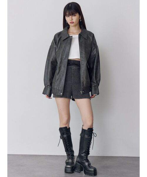 ☆ MURUA ☆ 黒 ライダース ジャケット MURUA ルーズライダース（ブラック） -ファッション通販 FASHION