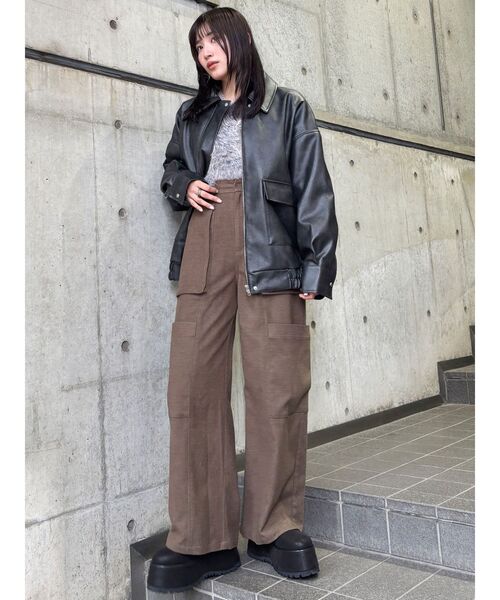 ZOZO限定】ヴィンテージフェイクレザーブルゾン（ライダース