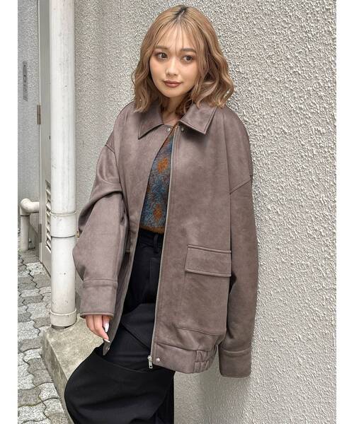 MURUA（ムルーア）の「【WEB限定】ヴィンテージフェイクレザーブルゾン（ライダースジャケット・レディース・ブラック/ブラウン・FREE）」の19枚目の写真