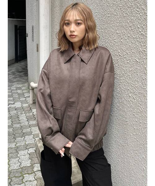 MURUA（ムルーア）の「【WEB限定】ヴィンテージフェイクレザーブルゾン（ライダースジャケット・レディース・ブラック/ブラウン・FREE）」の20枚目の写真