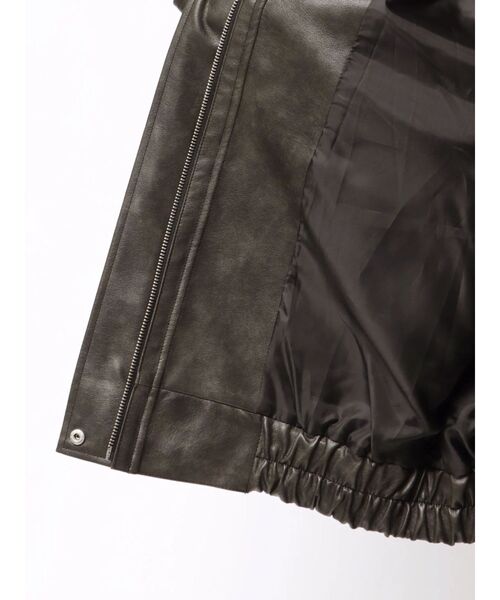 WEB限定】ヴィンテージフェイクレザーブルゾン（ライダースジャケット