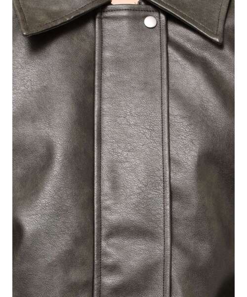 セール】【WEB限定】ヴィンテージフェイクレザーブルゾン