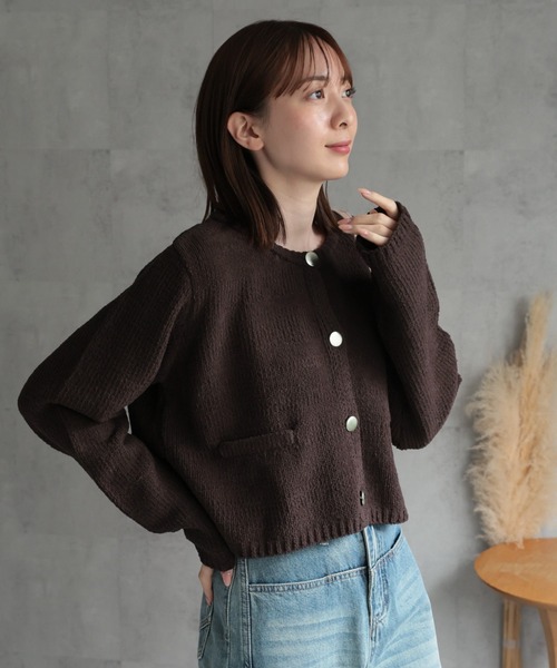 萌　モユル　moyuru リネン　変形ボレロ　カーディガン センソユニコ 萌 モユル moyuru リネン 変形ボレロ カーディガン センソユニコ