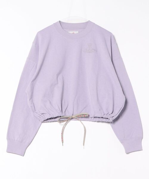 Vivienne Westwood(ヴィヴィアンウエストウッド)の「USAコットンオーガニック天竺ドローストリングクロップドトップ(Tシャツ/カットソー・レディース・ブラック/パープル・FREE)」の2枚目の写真