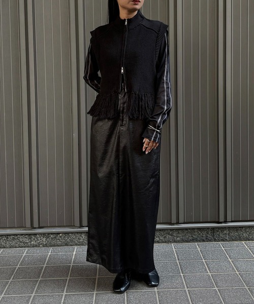 &g'aime（アンジェム）の「【&g'aime】フリンジニットベスト　Fringe Knit Vest（ニット/セーター・レディース・アイボリー/ブラック/チャコールグレー・FREE）」の21枚目の写真