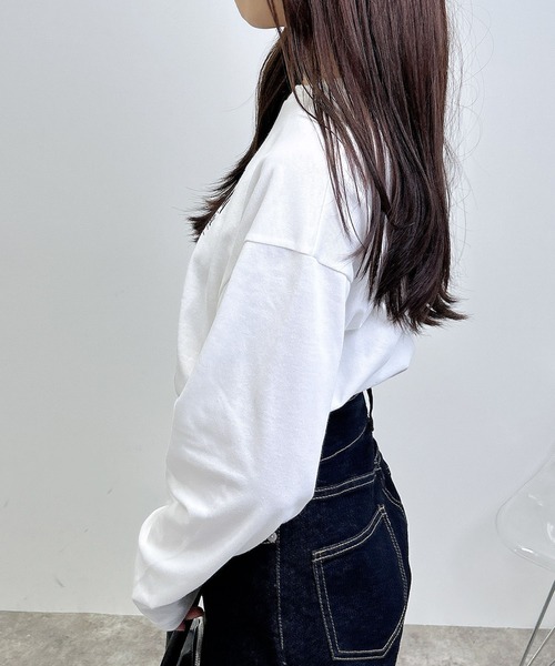 INGNI(イング)の「ニュースペーパープリントロングTシャツ(Tシャツ/カットソー・レディース・ブラウン/オフホワイト/チャコールグレー・M)」の11枚目の写真