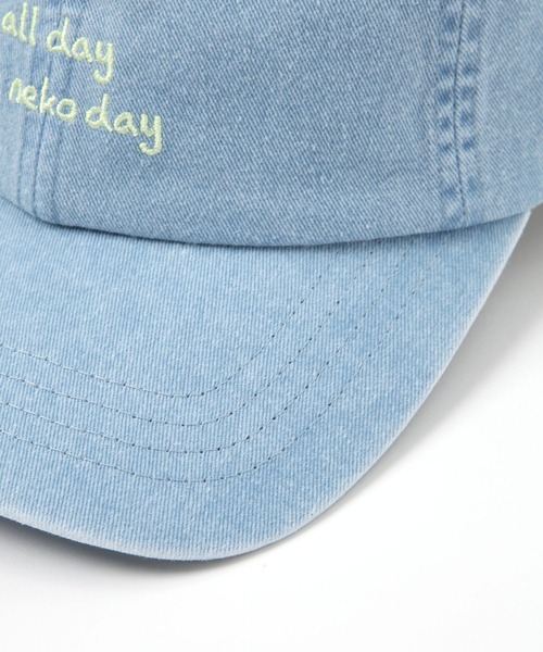 studio CLIP（スタディオクリップ）の「ツイル刺繍CAP[うちの猫博]（キャップ・レディース・ライトブルー/オフホワイト/グリーン・FREE）」の15枚目の写真