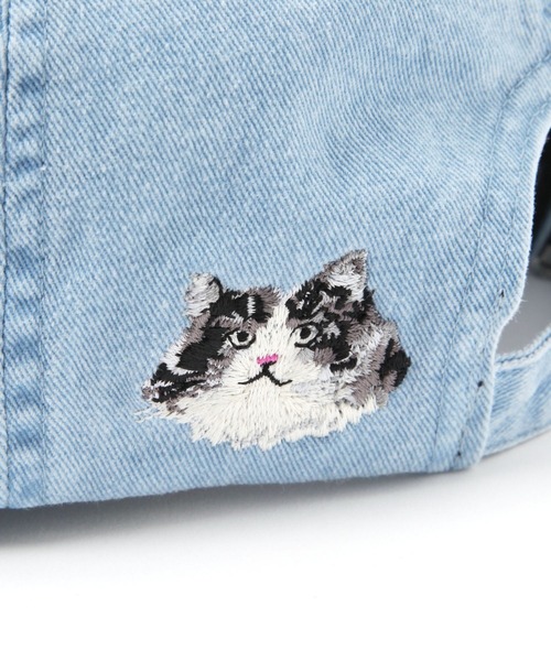 studio CLIP（スタディオクリップ）の「ツイル刺繍CAP[うちの猫博]（キャップ・レディース・ライトブルー/オフホワイト/グリーン・FREE）」の17枚目の写真