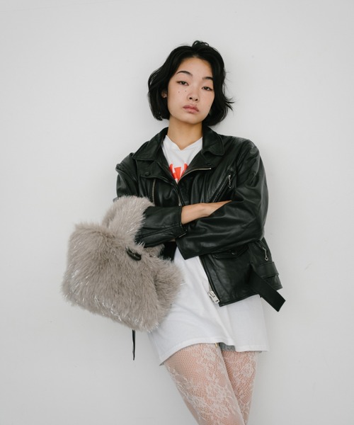 THEATRE PRODUCTS（シアタープロダクツ）の「フェイクファーハンドバッグ（トートバッグ・レディース・ブラック/グレー/ピンク・FREE）」の8枚目の写真