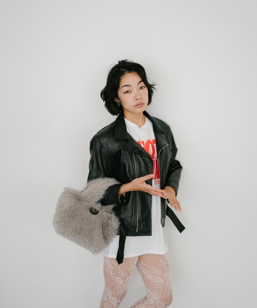 THEATRE PRODUCTS（シアタープロダクツ）の「フェイクファーハンドバッグ（トートバッグ・レディース・ブラック/グレー/ピンク・FREE）」の14枚目の写真