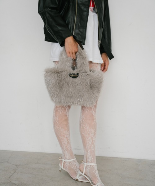 THEATRE PRODUCTS（シアタープロダクツ）の「フェイクファーハンドバッグ（トートバッグ・レディース・ブラック/グレー/ピンク・FREE）」の12枚目の写真