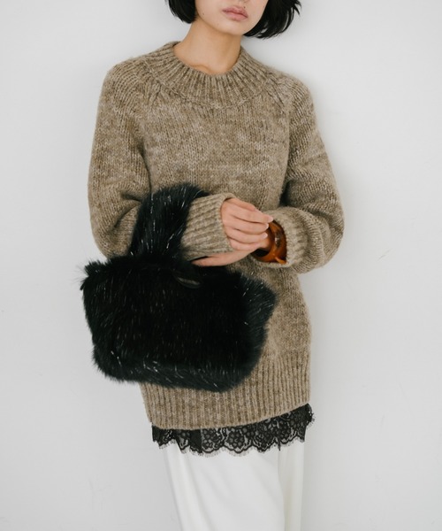 THEATRE PRODUCTS（シアタープロダクツ）の「フェイクファーハンドバッグ（トートバッグ・レディース・ブラック/グレー/ピンク・FREE）」の13枚目の写真