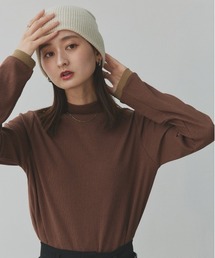 ad thie | 配色アソートスリーブ ハイネックトップス(Tシャツ/カットソー)