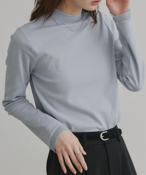 ad thie(アドティエ)の「配色アソートスリーブ ハイネックトップス(Tシャツ/カットソー・レディース・チャコールグレー/チャコールグレー×ブラック/ブラウン系1/ブラウン系2/グレー系1/グレー系2/ブラック系1/ブラック系2/カーキ系1/カーキ系2/ホワイト系1/ホワイト系2/ブラック系3/ブルー系1/ピンク系1/ピンク系2/ホワイト系3/ブルー系2・MEDIUM/LARGE/LL)」の21枚目の写真