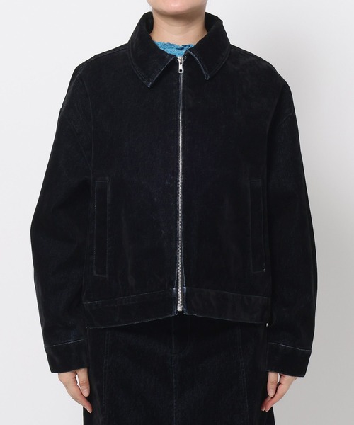 mysty woman（ミスティウーマン）の「フロッキー加工デニムジャケット 583333（デニムジャケット・レディース・ブラック・FREE）」の7枚目の写真