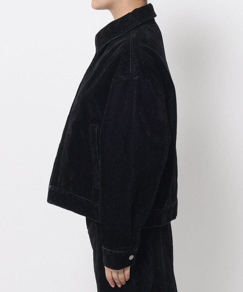 mysty woman（ミスティウーマン）の「フロッキー加工デニムジャケット 583333（デニムジャケット・レディース・ブラック・FREE）」の8枚目の写真