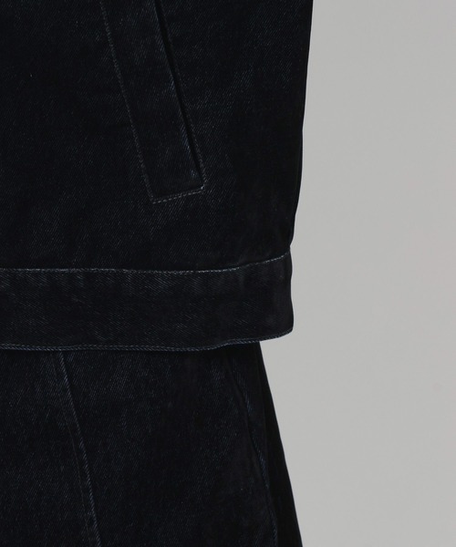 mysty woman（ミスティウーマン）の「フロッキー加工デニムジャケット 583333（デニムジャケット・レディース・ブラック・FREE）」の12枚目の写真
