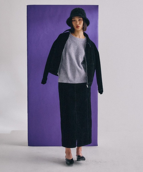 mysty woman（ミスティウーマン）の「フロッキー加工デニムジャケット 583333（デニムジャケット・レディース・ブラック・FREE）」の19枚目の写真