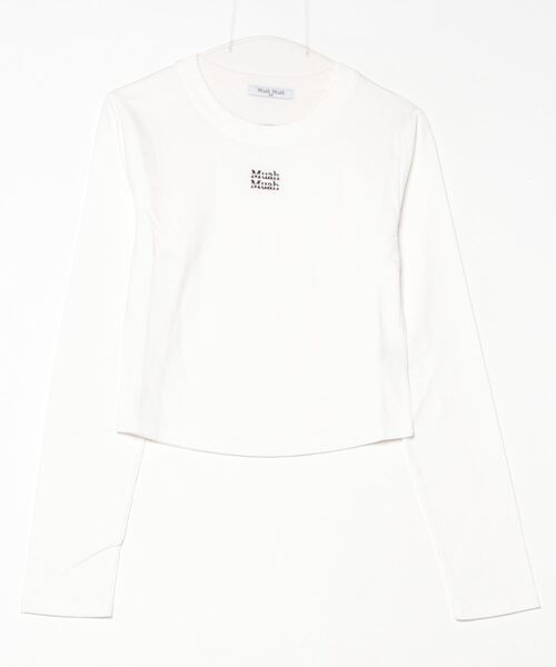 muahmuah(ムーアムーア)の「A'GEM/9 × .kom 『muah muah/ムーアムーア』 PIGMENT CROP LONG SLEEVE T-SHIRT/ピグメント クロップ長袖Tシャツ(Tシャツ/カットソー・レディース・ホワイト/ピンク/ブラック/カーキ/グレー・FREE)」の13枚目の写真
