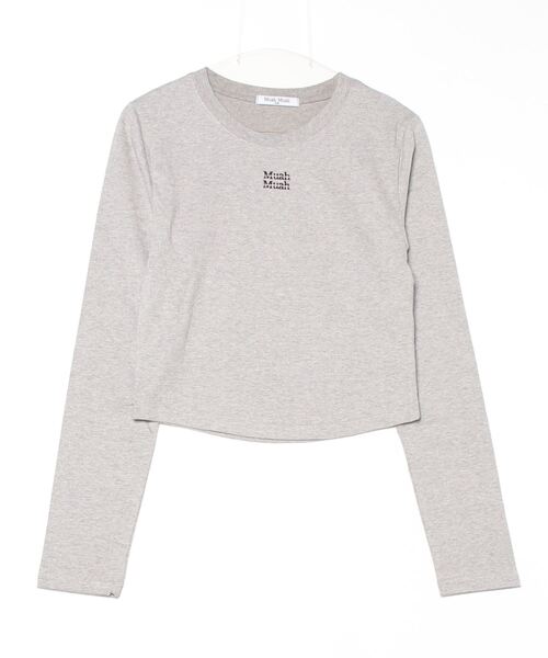 muahmuah(ムーアムーア)の「A'GEM/9 × .kom 『muah muah/ムーアムーア』 PIGMENT CROP LONG SLEEVE T-SHIRT/ピグメント クロップ長袖Tシャツ(Tシャツ/カットソー・レディース・ホワイト/ピンク/ブラック/カーキ/グレー・FREE)」の16枚目の写真