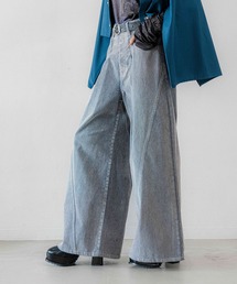 HARE | フロッキーデニムワイドパンツ(HARE)(デニムパンツ)