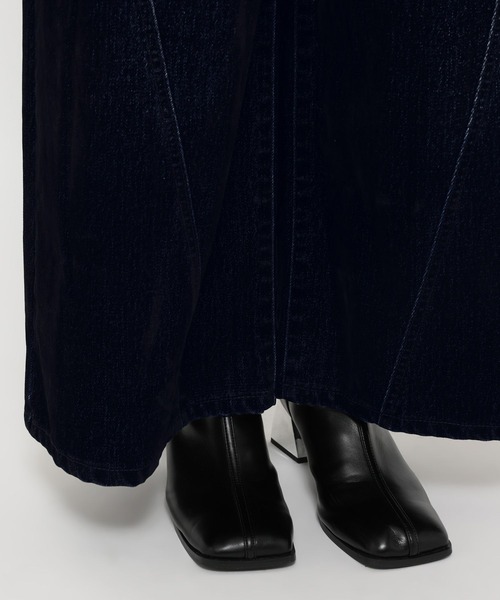 HARE（ハレ）の「フロッキーデニムワイドパンツ(HARE)（デニムパンツ・レディース・ブラック/グレー/レッド・FREE）」の19枚目の写真