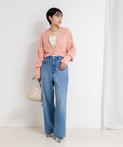 NOLLEY'S（ノーリーズ）の「《手洗い可能》カットフェザーヤーン透かし