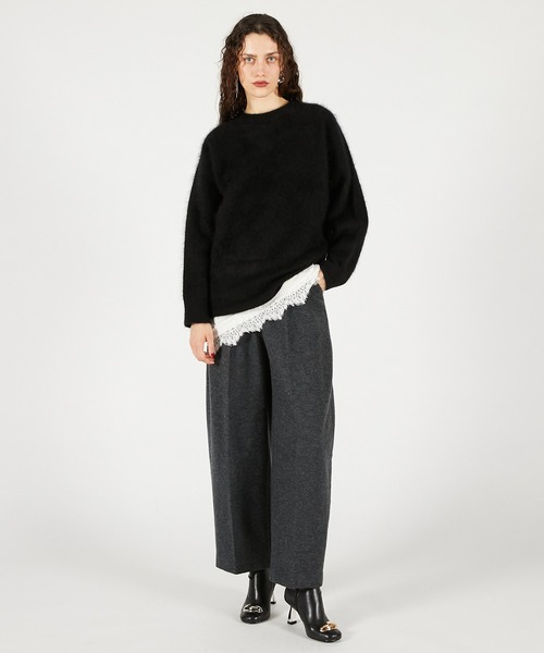 PRANK PROJECT(プランクプロジェクト)の「ウールリングカーブパンツ / Wool Ring Curve Pants(その他パンツ・レディース・ホワイト/チャコールグレー/グレー・36/38)」の13枚目の写真