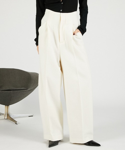 PRANK PROJECT(プランクプロジェクト)の「ウールリングカーブパンツ / Wool Ring Curve Pants(その他パンツ・レディース・ホワイト/チャコールグレー/グレー・36/38)」の14枚目の写真