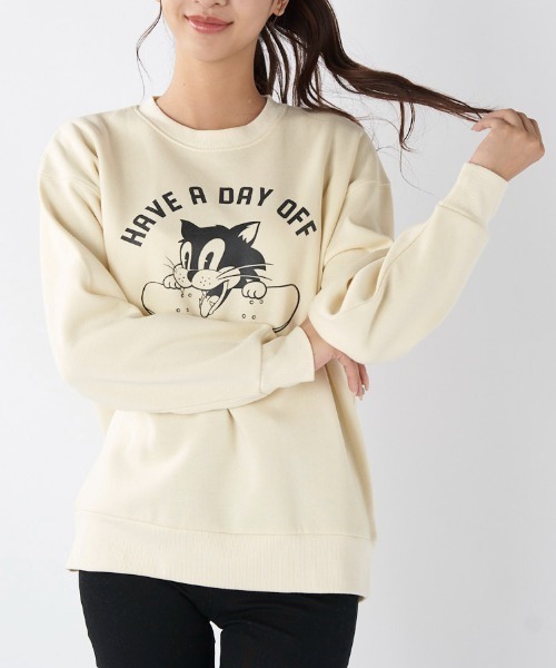 Ocean Pacific（オーシャンパシフィック）の「【OP/オーピー】レディースプリントクルーネックスウェットトレーナー（スウェット・レディース・チャコールグレー/ネイビー/ヘザーグレー/アイボリー・X-LARGE/MEDIUM/LARGE）」の2枚目の写真