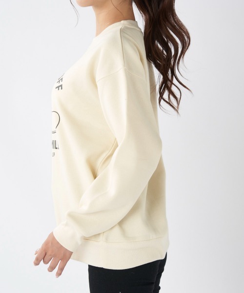 Ocean Pacific（オーシャンパシフィック）の「【OP/オーピー】レディースプリントクルーネックスウェットトレーナー（スウェット・レディース・チャコールグレー/ネイビー/ヘザーグレー/アイボリー・X-LARGE/MEDIUM/LARGE）」の6枚目の写真