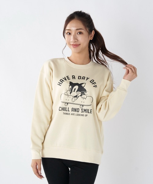 Ocean Pacific（オーシャンパシフィック）の「【OP/オーピー】レディースプリントクルーネックスウェットトレーナー（スウェット・レディース・チャコールグレー/ネイビー/ヘザーグレー/アイボリー・X-LARGE/MEDIUM/LARGE）」の10枚目の写真