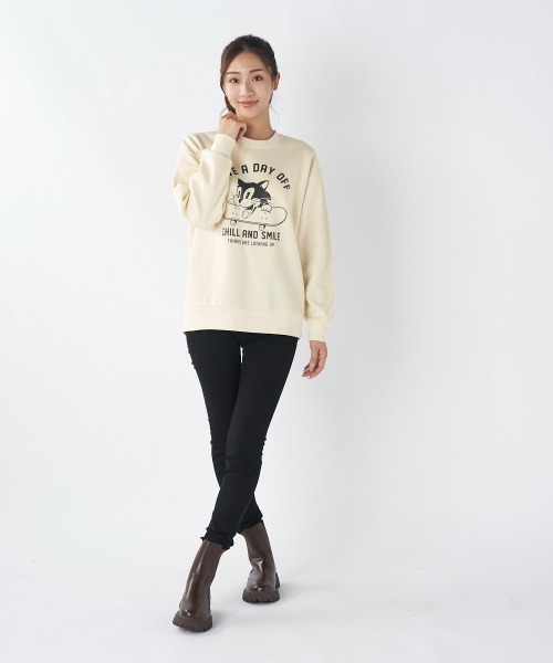 Ocean Pacific（オーシャンパシフィック）の「【OP/オーピー】レディースプリントクルーネックスウェットトレーナー（スウェット・レディース・チャコールグレー/ネイビー/ヘザーグレー/アイボリー・X-LARGE/MEDIUM/LARGE）」の11枚目の写真