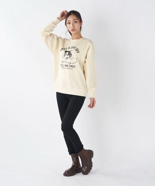 Ocean Pacific（オーシャンパシフィック）の「【OP/オーピー】レディースプリントクルーネックスウェットトレーナー（スウェット・レディース・チャコールグレー/ネイビー/ヘザーグレー/アイボリー・X-LARGE/MEDIUM/LARGE）」の12枚目の写真