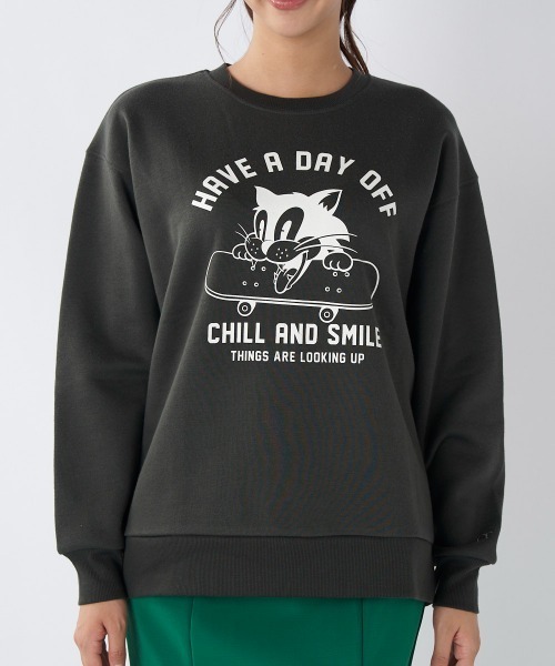 Ocean Pacific（オーシャンパシフィック）の「【OP/オーピー】レディースプリントクルーネックスウェットトレーナー（スウェット・レディース・チャコールグレー/ネイビー/ヘザーグレー/アイボリー・X-LARGE/MEDIUM/LARGE）」の14枚目の写真