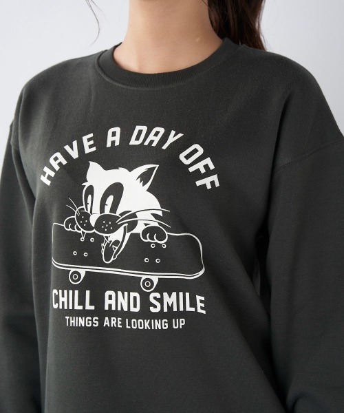 Ocean Pacific（オーシャンパシフィック）の「【OP/オーピー】レディースプリントクルーネックスウェットトレーナー（スウェット・レディース・チャコールグレー/ネイビー/ヘザーグレー/アイボリー・X-LARGE/MEDIUM/LARGE）」の17枚目の写真