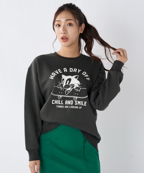 Ocean Pacific（オーシャンパシフィック）の「【OP/オーピー】レディースプリントクルーネックスウェットトレーナー（スウェット・レディース・チャコールグレー/ネイビー/ヘザーグレー/アイボリー・X-LARGE/MEDIUM/LARGE）」の19枚目の写真