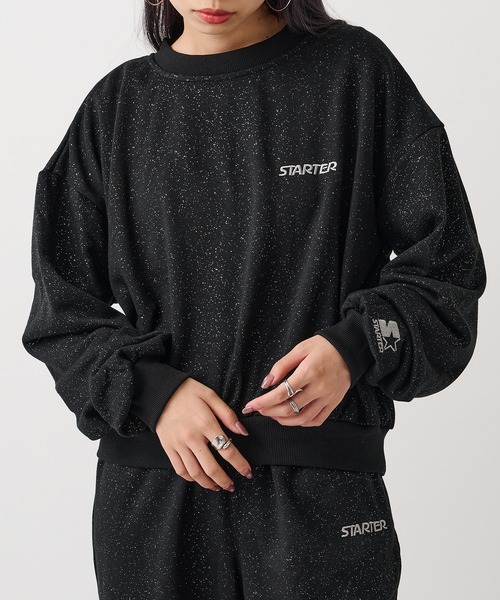 STARTER(スターター)の「【STARTER】総ラメプリント裏毛スウェット ST-STG079(スウェット・レディース・ブラウン/ブラック・M/L)」の8枚目の写真