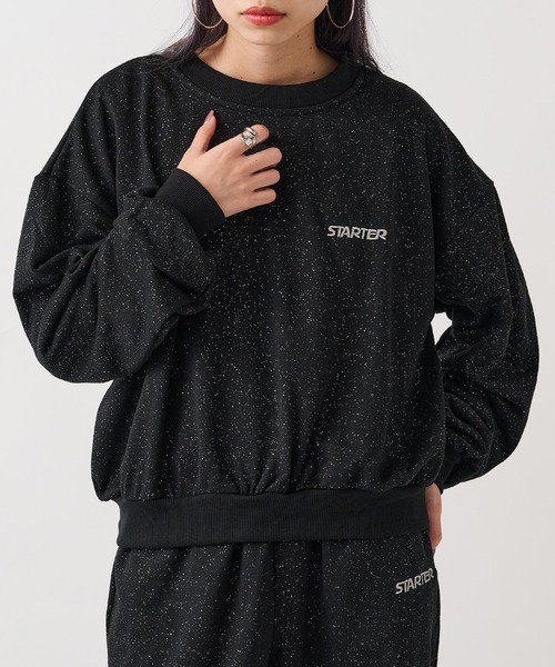 STARTER(スターター)の「【STARTER】総ラメプリント裏毛スウェット ST-STG079(スウェット・レディース・ブラウン/ブラック・M/L)」の9枚目の写真