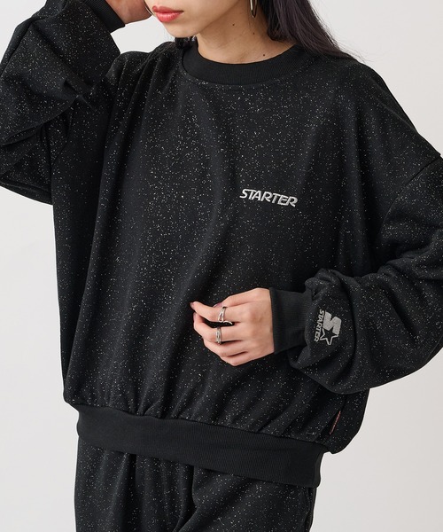 STARTER(スターター)の「【STARTER】総ラメプリント裏毛スウェット ST-STG079(スウェット・レディース・ブラウン/ブラック・M/L)」の7枚目の写真