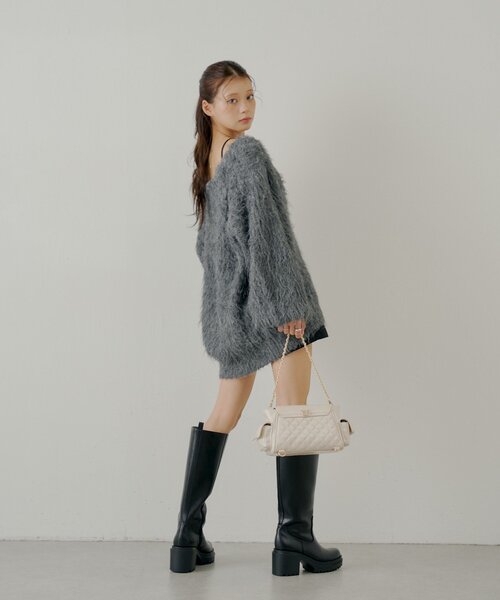 chico 金釦シャギールーズカーディガン ピンク 即購入⭕️