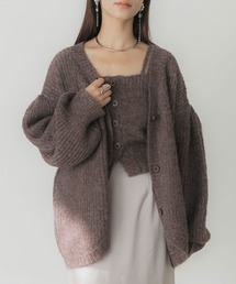 ヘアリーニットカーディガン