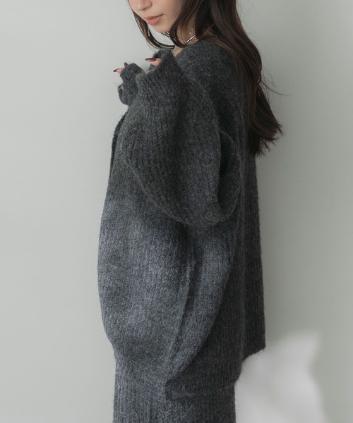 Elishe（エリシェ）の「ヘアリーニットカーディガン（カーディガン/ボレロ・レディース・チャコールグレー/ブラウン/ベージュ・FREE）」の21枚目の写真