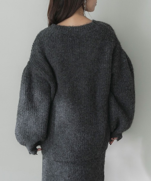 Elishe（エリシェ）の「ヘアリーニットカーディガン（カーディガン/ボレロ・レディース・チャコールグレー/ブラウン/ベージュ・FREE）」の22枚目の写真